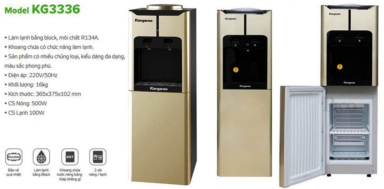 Tính năng Cây nước nóng lạnh Kangaroo KG3336