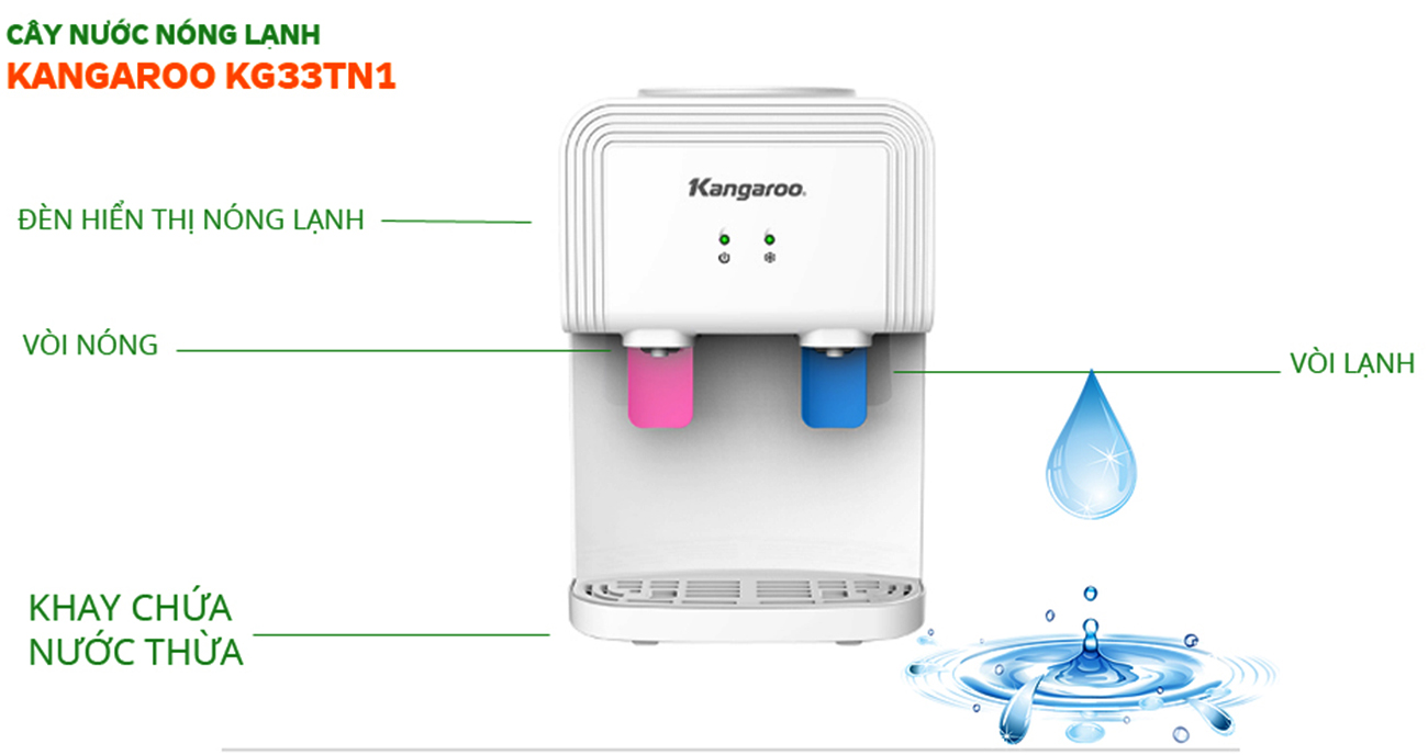 Tính năng Cây nước nóng lạnh Kangaroo KG33TN1 Tính năng Cây nước nóng lạnh Kangaroo KG33TN1
