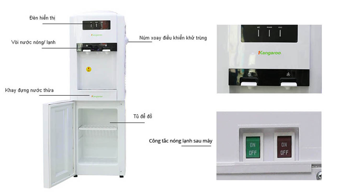 Thông số Cây nước nóng lạnh Kangaroo KG38N Thông số Cây nước nóng lạnh Kangaroo KG38N