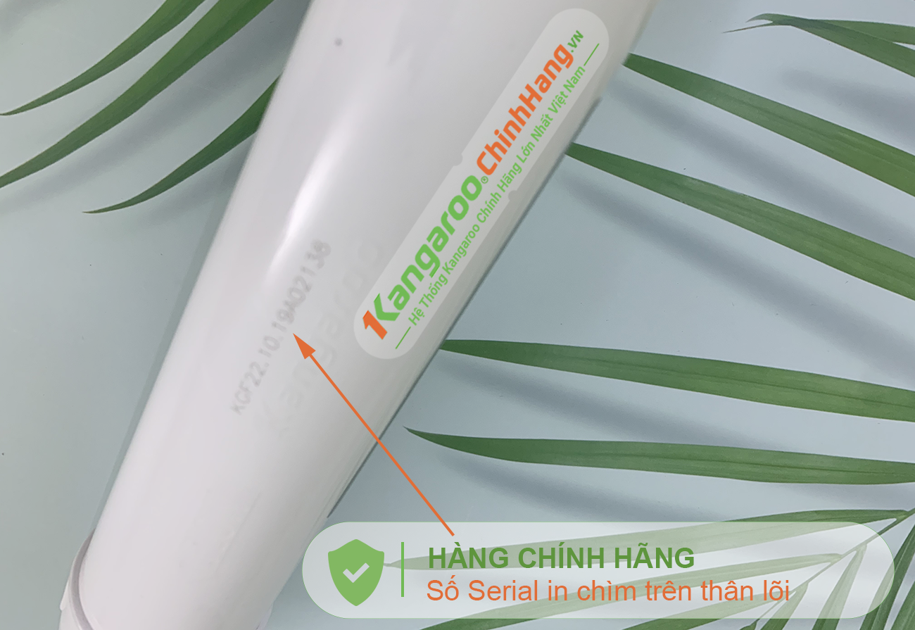 Số serial in chìm trên Lõi lọc nước Kangaroo Hydrogen số 5 FIR + (HA)