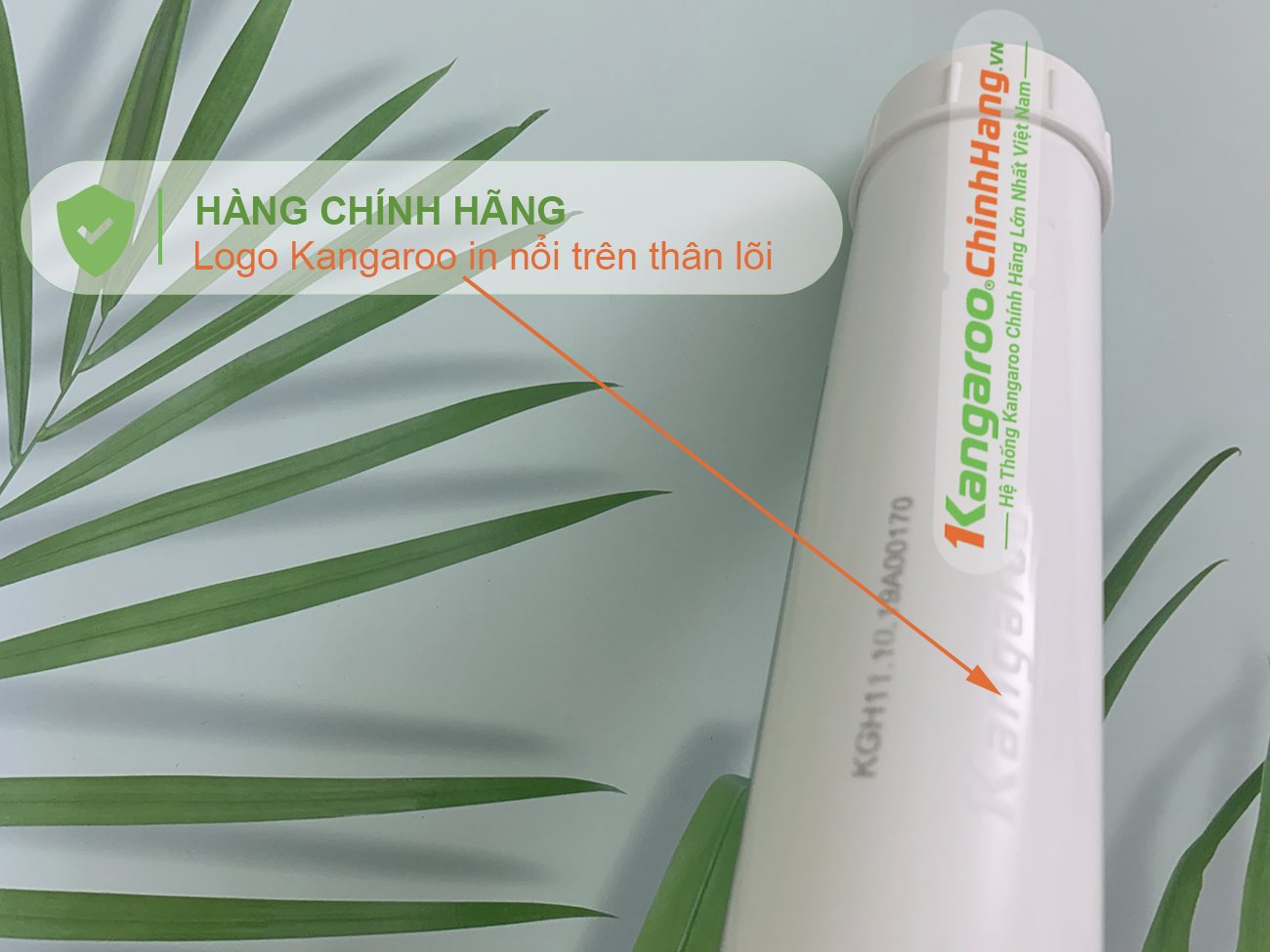 Logo Kangaroo in nổi trên Lõi lọc nước Kangaroo Hydrogen số 7 HypH + (HA) Logo Kangaroo in nổi trên Lõi lọc nước Kangaroo Hydrogen số 7 HypH + (HA)