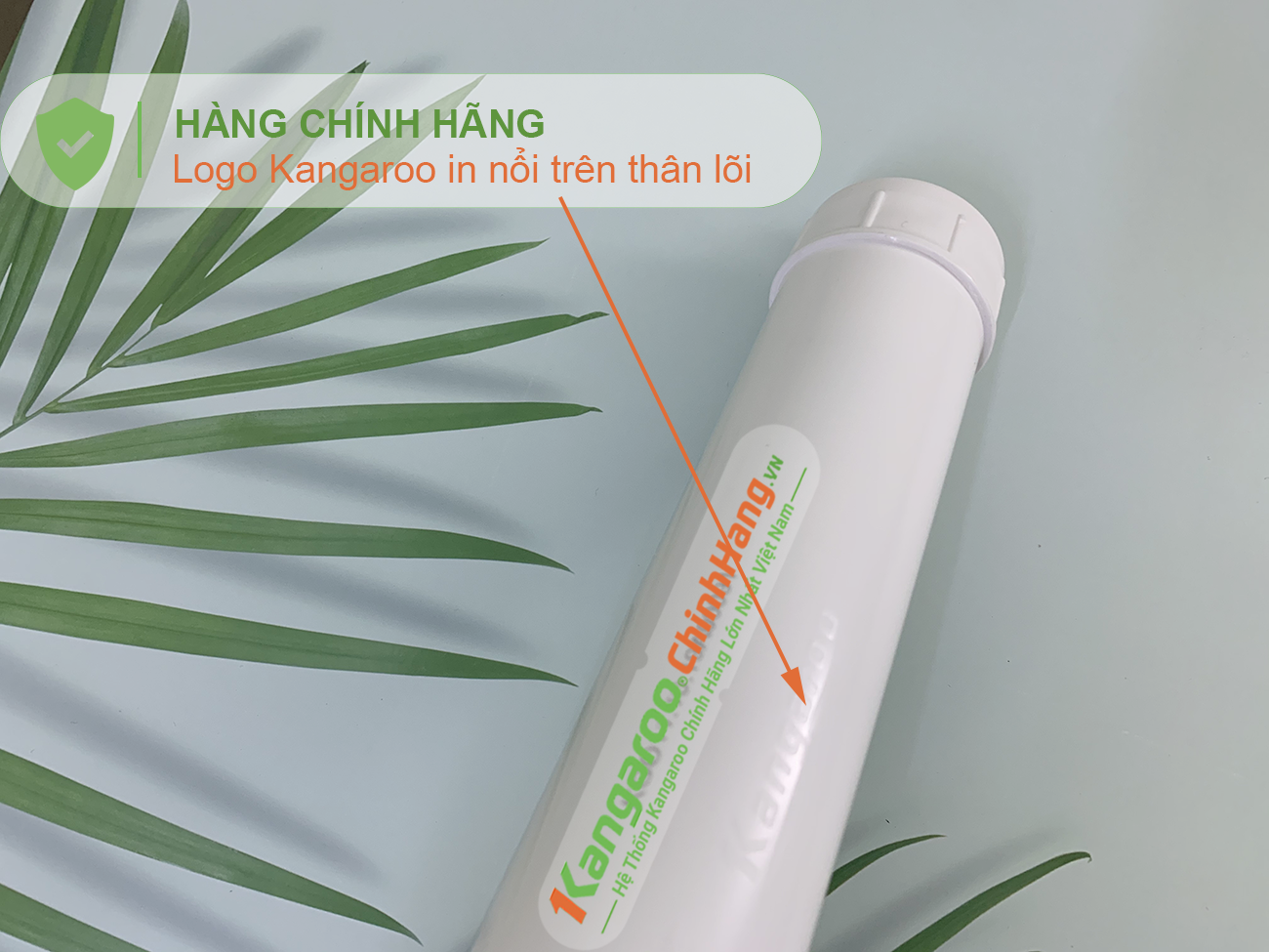 Logo Kangaroo dập nổi trên Lõi lọc nước Kangaroo Hydrogen số 6 OrpH + (HA) Logo Kangaroo dập nổi trên Lõi lọc nước Kangaroo Hydrogen số 6 OrpH + (HA)