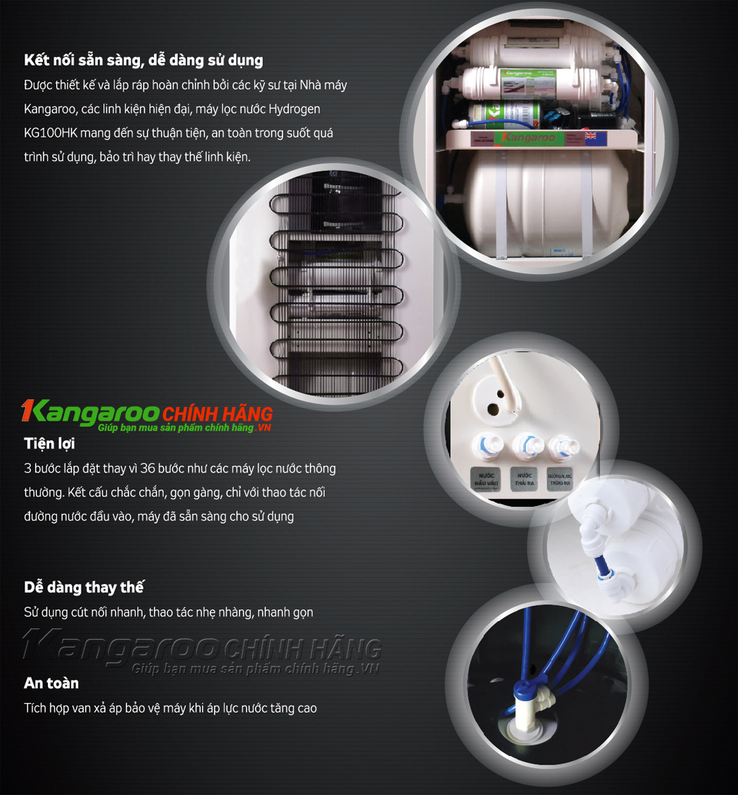 Tính năng Máy lọc nước Kangaroo KG100HK 