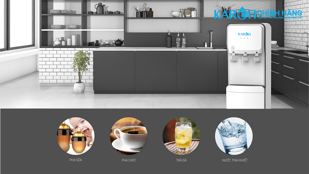 Máy lọc nước nóng lạnh Karofi HC18-RO