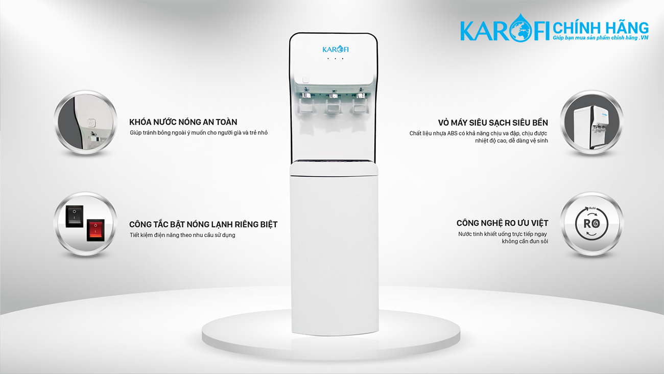 Máy lọc nước nóng lạnh Karofi HC18-RO