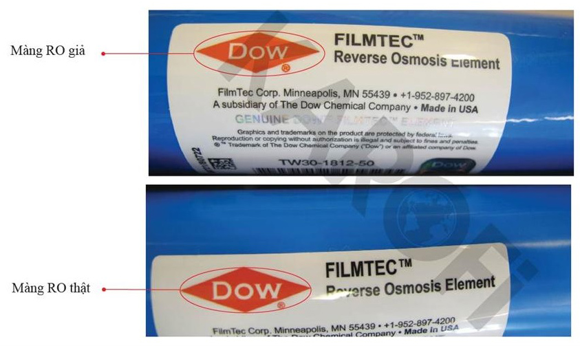 Màng RO thật giả 