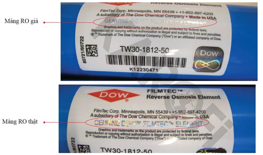 Phân biệt màng RO thật giả 4