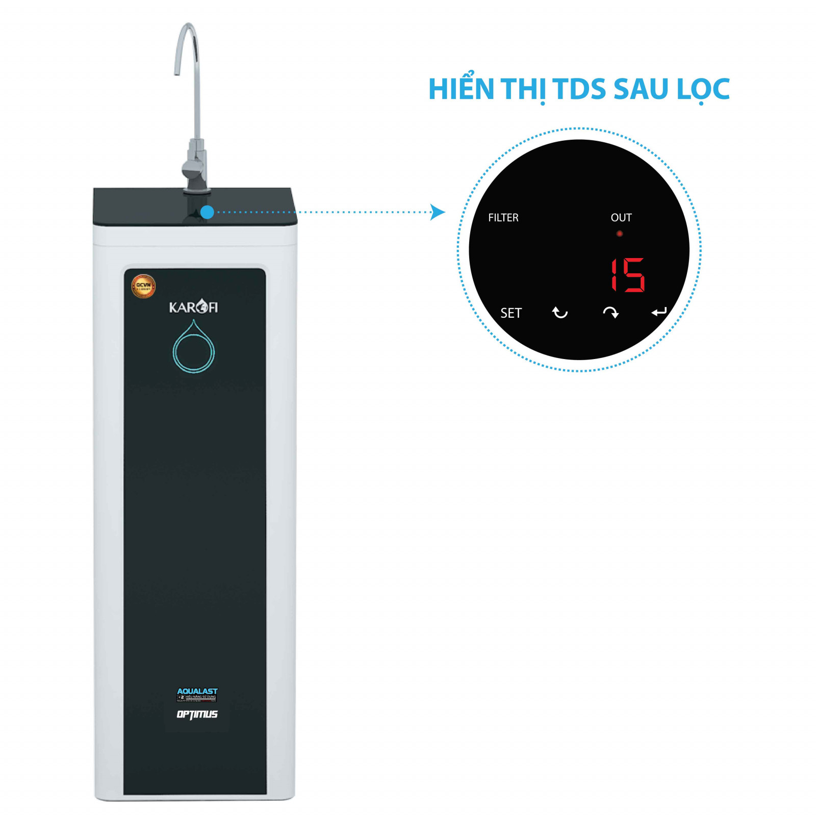 Máy lọc nước Karofi Optimus i2 O-i228 8 lõi lọc