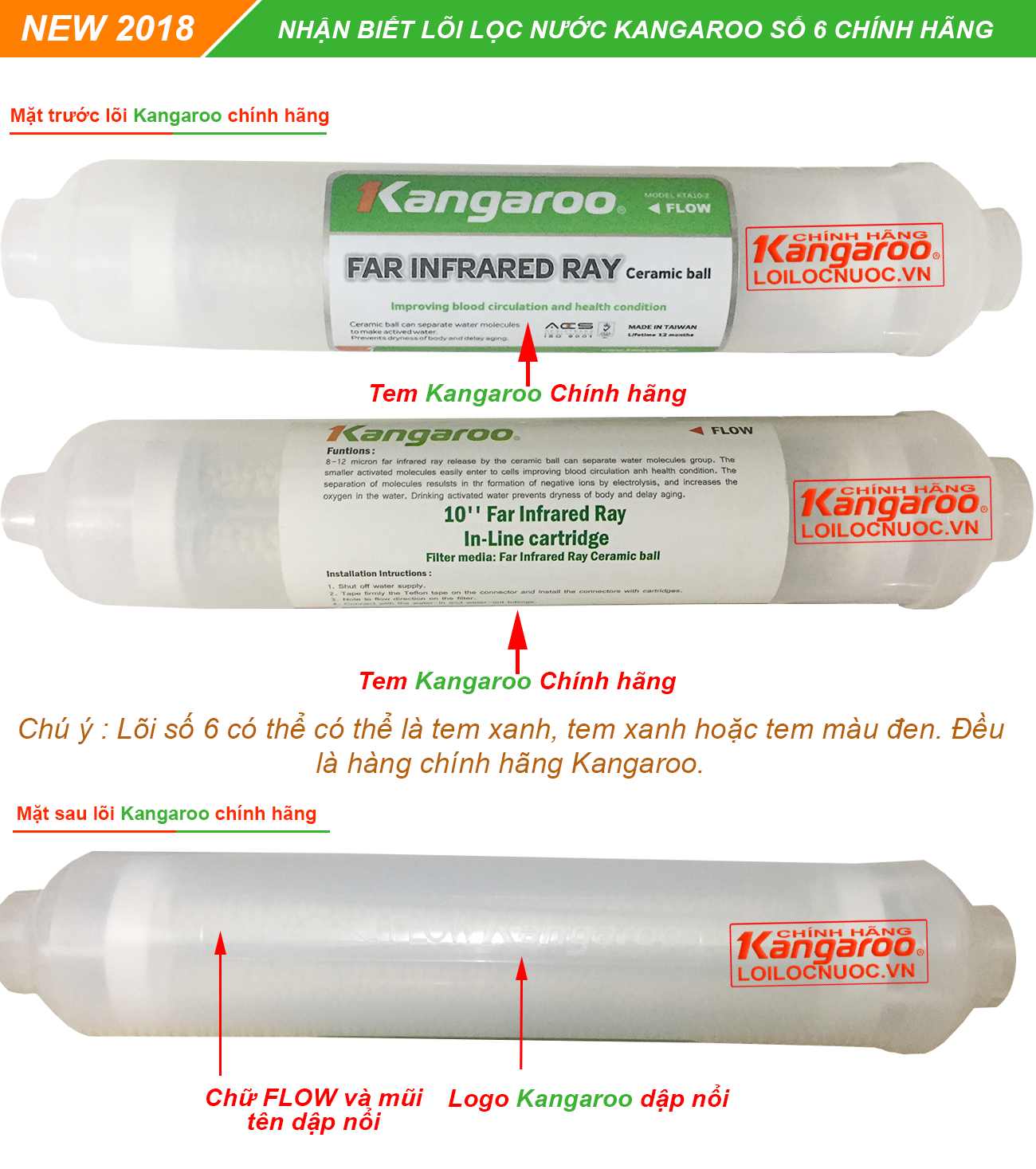 Lõi lọi nước kangaroo số 6 chính hãng