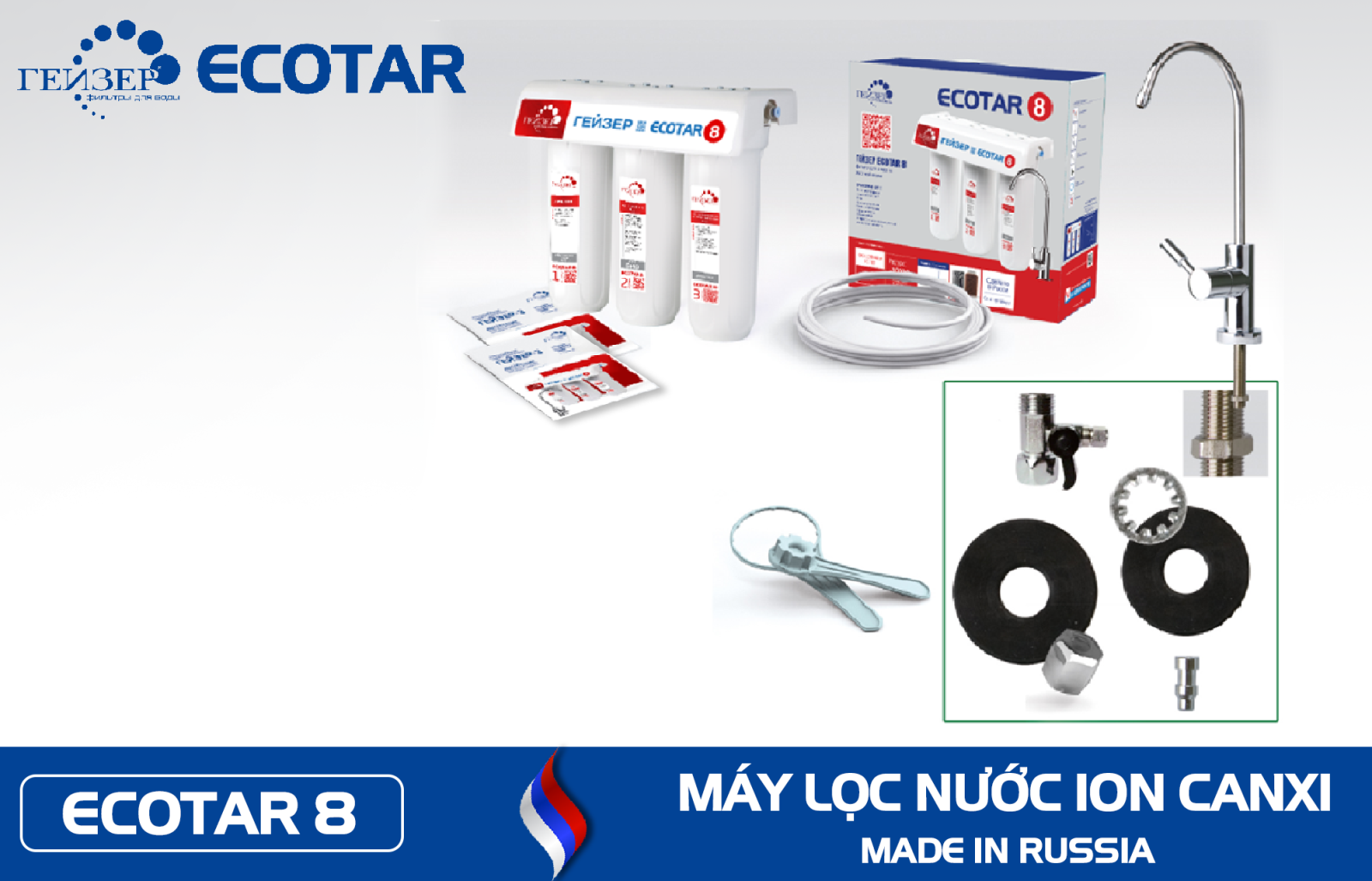 Phụ kiện đi kèm máy Geyser Ecotar 8
